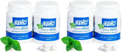 Vista 17 de Epic Mentas de Xilitol 100% - Sin Aspartamo, Sin Azúcar - Mentas con Sabor a Canela, 55 Piezas (Paquete de 5) 100% xilitol; sin OGM; vegano; apoya