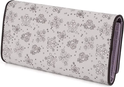 Vista 5 de UTO Cartera RFID para mujer, de gran capacidad, de piel sintética, tarjetero, funda para teléfono, bolsillo con cremallera, embrague Gris
