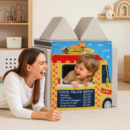 Vista 9 de Panel de Juego para Niños Sofá de Juego Panel de Juego para Niños para Sofá de Espuma para Niños Pequeños (Sofá de Juego No Incluido)