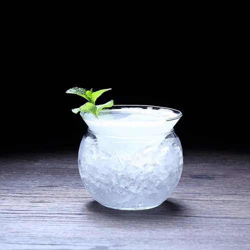 Vista 9 de Juego de 2 vasos de Martini sin tallo de 9 onzas con enfriador, juego de servidor de caviar de vidrio con cuenco de servidor, vaso de cóctel