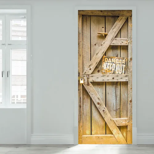 Vista 20 de Artfanke - Adhesivo 3D realista para puerta de grano de madera, despegar y a2087
