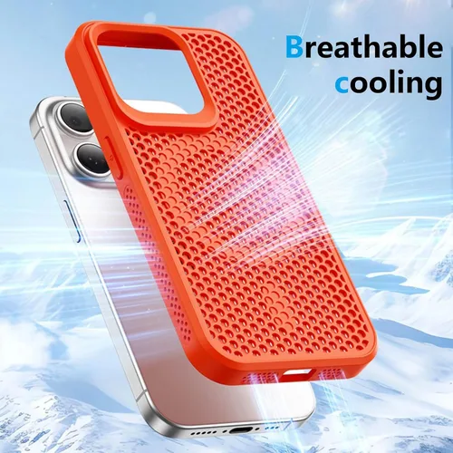 Vista 3 de Funda protectora para iPhone 13, compatible con MagSafe, doble capa de disipación de calor de panal de abeja, transpirable y a prueba de golpes
