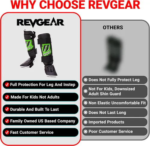 Vista 5 de Revgear Espinilleras Kids Combat Series Acolchado de espuma de alto rendimiento Duradero y ligero Negro