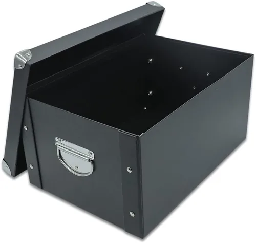 Vista 9 de GUOZI Caja de almacenamiento plegable, caja de memoria decorativa con tapa y esquinas reforzadas de metal, contenedor de archivos de cartón