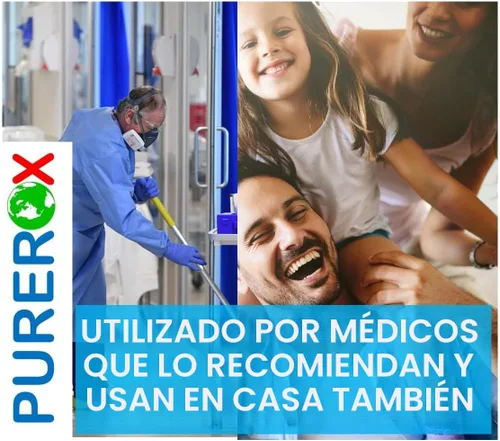 Vista 5 de PUREROX desinfectante (16oz, 2pk) Elimina el 99,9999% de MRSA, Norovirus, virus, hongos, bacteria. Grado hospitalario. Seguro para usar en cualquier