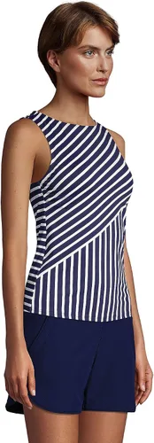Vista 3 de Lands End Traje de baño con cuello alto UPF 50 modesto tankini para mujer