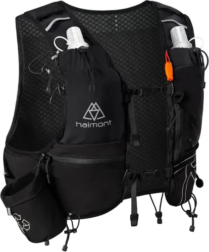 Vista 11 de Haimont 8L Trail Running Hydration Vest with Soft Flasks 2L Bladder Compatible, Bounce-Free Fit, Front Storage, Pole Loops, Whistle