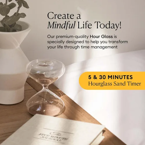 Vista 2 de Intelligent Change Mindful Focus - Temporizador de arena de reloj de arena de 5 minutos, temporizador de escritorio para productividad y gestión