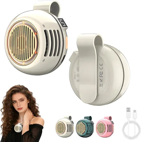 Vista 8 de Mini ventilador portátil sin aspas con clip, ventilador de clip de 5 Verde