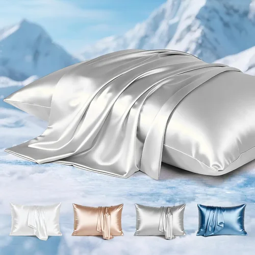 Vista 17 de Avolare Fundas de almohada refrescantes, más suaves que la seda, paquete de 2 fundas de almohada refrescantes para personas que duermen con calor