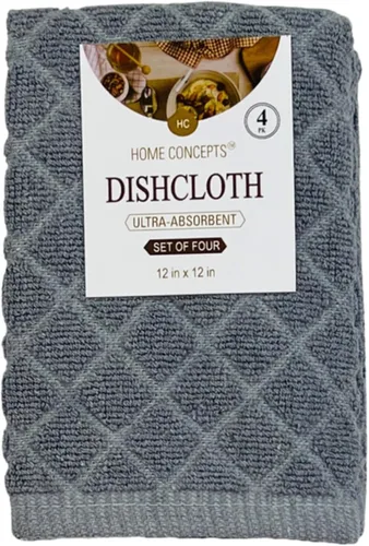 Vista 13 de Diamond Weave - Juego de 4 paños de cocina neutros sólidos, 100 % algodón, secado suave, ultra absorbente, juego de 4 multiusos, para uso diario