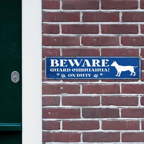 Vista 5 de Letreros de metal con texto en inglés «Beware of Dog» «Beware of Dog» «Beware of Dog» (Beware of Dog) «Beware of Dog» (Beware of Dog) «Beware of