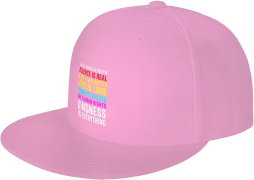 Vista 19 de Pride Flag in This House We Believe Science is Real Black Lives Matter Baseball Hats for Men Dad Hat,Black