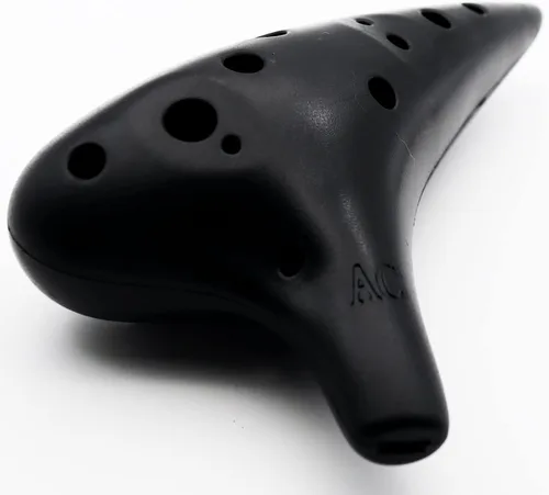 Vista 5 de Aestivate Ocarina Alto C de 12 agujeros, plástico negro, fácil de aprender, perfecto para principiantes y regalos