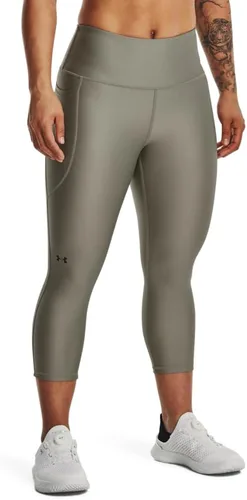 Vista 9 de Under Armour Pantalones capri HeatGear de cintura alta con bolsillos para mujer (020) Carbón jaspeado claro/ Negro
