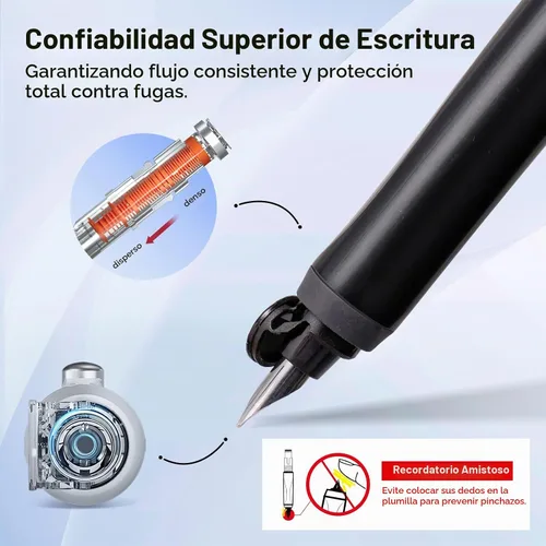Vista 3 de WRITECH Clictek Pluma estilográfica retráctil: cartuchos de tinta negra