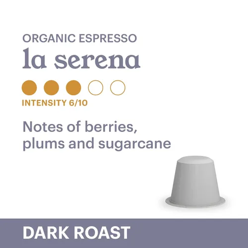 Vista 3 de G GRANA Cápsulas de café descafeinado, compatibles con Nespresso OriginalLine, 40 unidades, tostado oscuro, descafeinado, USDA orgánico 100% arábica