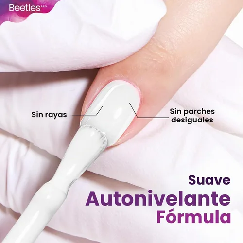 Vista 6 de Beetles PRO - Esmalte de gel blanco, color blanco de 0.7 fl oz A - Creme White Ansiedad de calma