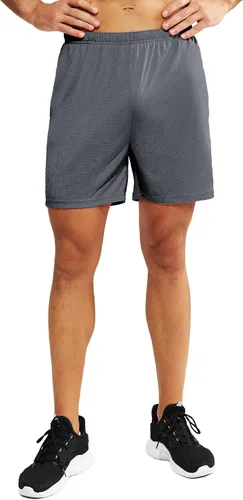Vista 4 de MIER Pantalones cortos deportivos para hombre, para correr, gimnasio, entrenamiento, 5 pulgadas, de secado rápido, pantalones cortos ligeros
