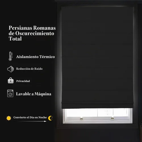 Vista 2 de Persianas romanas opacas sin cordones, persianas de oscurecimiento de habitación color beige para ventanas, fáciles de instalar, con aislamiento