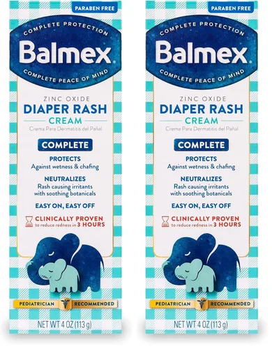Vista 9 de Balmex Complete Protection - Crema antidermatitis de pañales para bebés con óxido de zinc + botánicos relajantes, 2 onzas