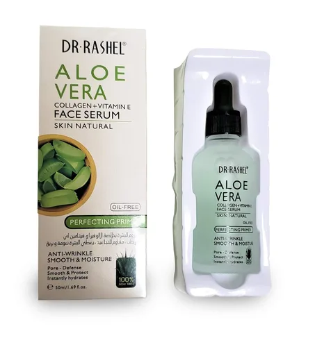 Vista 5 de Dr Rashel Aloe Vera Colágeno + Vitamina E Suero facial Antiarrugas, suaviza al instante e hidrata la piel, tamaño 1.69 onzas