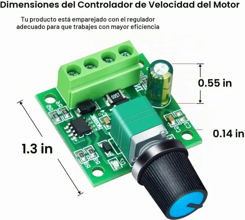 Vista 3 de PWM Controlador de velocidad de motor de CC de bajo voltaje 1.8 V 3 V 5 V 6 V 12 V 2 A 24 W controlador ajustable interruptor 1 paquete