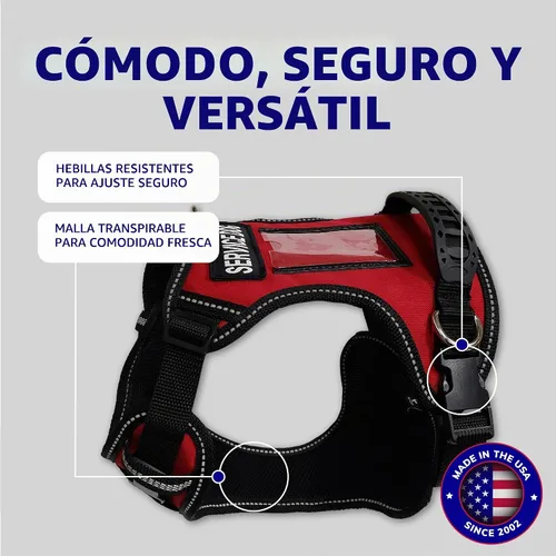 Vista 7 de ActiveDogs - Chaleco de servicio para perro, arnés sin tirones, pequeño