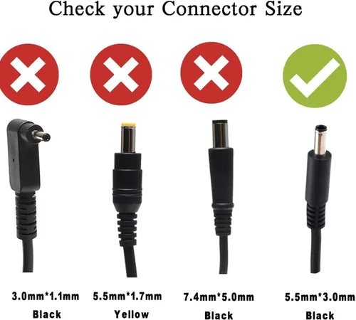 Vista 2 de Cargador adaptador de CA para portátil Samsung NP-R730-JB02US, NP-R780, NP-R780-JS01US; Samsung NP-R780-JS02CA, NP-R780-JT01US; Samsung NP-R780E