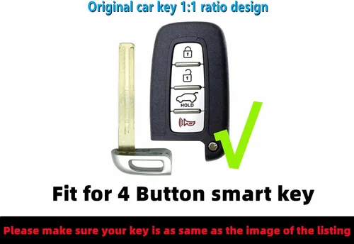 Vista 3 de REPROTECTING Funda TPU para Llavero Compatible con Hyundai Azera Elantra GT Equus Genesis Santa Fe Tucson Veloster Veracruz Kia Forte Optima Sorento