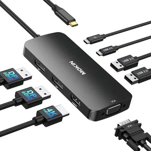 Vista 14 de Hub USB C de 10 Gbps, divisor USB C MOKiN con salida de video 4K a 60Hz