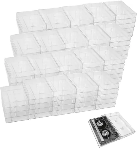 Vista 14 de Evelots Bolsa para Cintas de Casete - Organizador Transparente con Asas - Fácil de Transportar - Sin Polvo ni Humedad - Capacidad para 50 Cintas