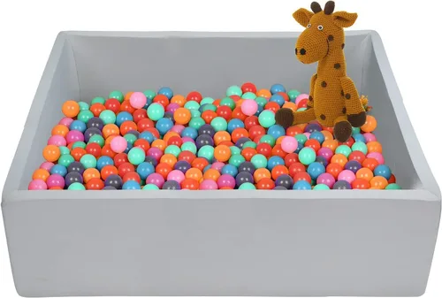 Vista 13 de TRENDBOX Pozo de pelotas de espuma viscoelástica de 35.4 x 35.4 x 13.8 pulgadas, equipo suave para piscina para niños pequeños, color negro