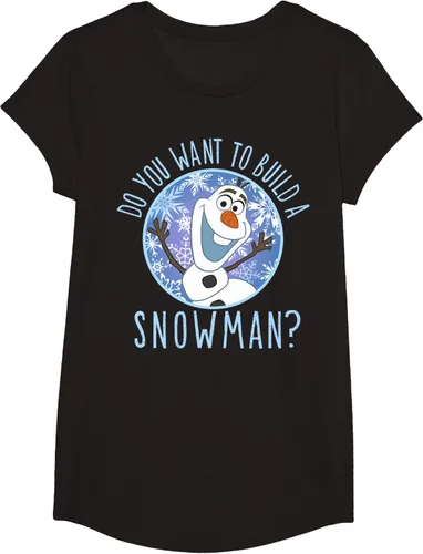 Vista 3 de Disney Camiseta Frozen Olaf con texto en inglés "Do You Want to Build A Snowman Negro
