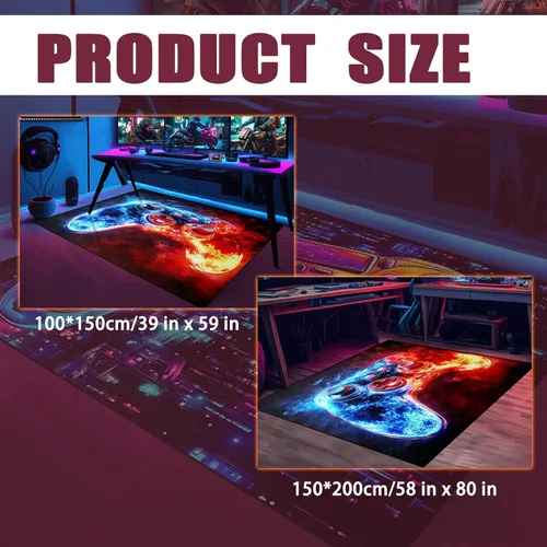 Vista 2 de Alfombra de videojuegos para habitación de niños, alfombra de control de videojuegos, decoración de habitación de jugadores para niños, adolescentes