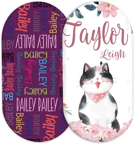 Vista 27 de Juego de 2 sábanas personalizadas para moisés de bebé, ajuste universal para colchón/almohadilla de moisés rectangular, ovalado, de reloj de arena