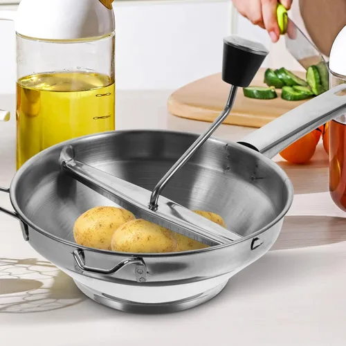 Vista 9 de BESTonZON Molino de alimentos de acero inoxidable – Molino giratorio de alimentos para mermeladas, salsa de tomate, puré de manzana, puré de papas