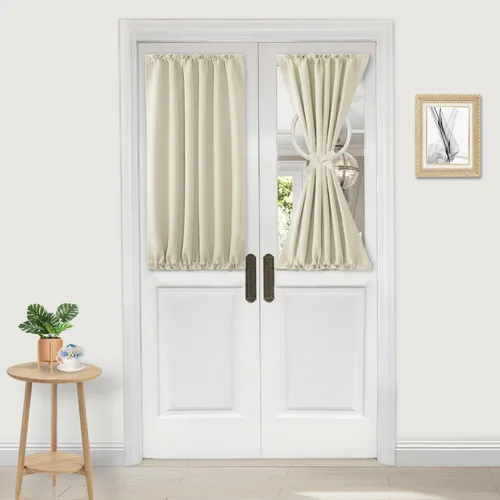 Vista 127 de DWCN Cortinas para Puertas Francesas – Cortinas opacas térmicas con bolsillo para barra para puertas con ventana de cristal, puertas de cocina