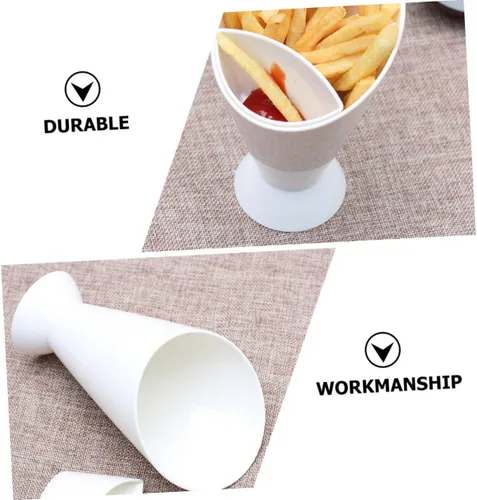 Vista 7 de Happyyami 6 unids Fritas Papas Fritas Taza de Ensalada Mini Alimentos Bandeja de Huevo Para Mini Postres Fry Fría Fría Taza de Inmersión de Cerámica