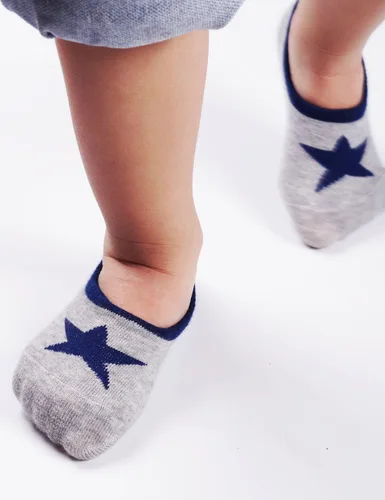 Vista 2 de 6 pares de calcetines de algodón de moda para niños y niñas