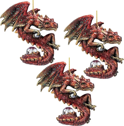 Vista 19 de Pensive Percher Dragon 2018 - Adorno de Navidad coleccionable de 3 pulgadas, a todo
