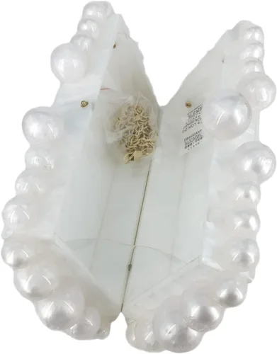 Vista 6 de Boutique De FGG Bolso de mano de mármol acrílico para mujer, bolso de noche con cuentas para fiesta de graduación, boda, bolsa de mano