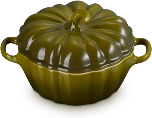 Vista 11 de Le Creuset Mini Cocotte de calabaza figurativa de gres, 12 oz., alcachofa