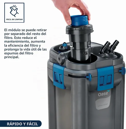 Vista 5 de OASE BioMaster - Filtro externo para acuarios de hasta 90 galones, filtración multietapa, prefiltro de fácil mantenimiento, filtro de recipiente