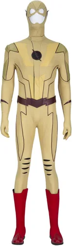 Vista 2 de Disfraz de hombre intermitente para cosplay de Barry Allen, disfraz de carnaval de Halloween