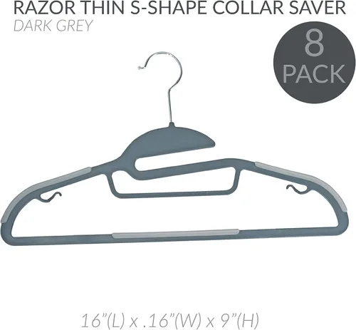Vista 2 de Simplify Paquete de 8 ganchos definitivos Protector de collar en forma de S Ultrafino Antideslizante Barra de accesorios Cinturones