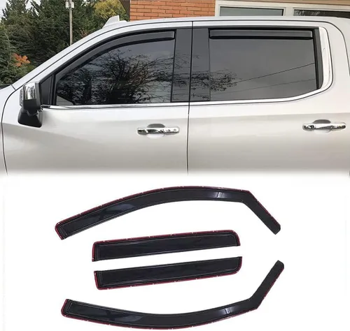 Vista 15 de Viseras de ventana para Nissan Rogue 2009-2013, Rogue Select 94076 2014-2015 4pcs Outside Tape-on Rain Guards Dark Smoke Window Vent Deflector