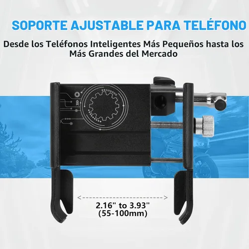 Vista 3 de Soporte de teléfono con abrazadera para carrito de golf, soporte universal de metal para manubrio, abrazadera de montaje para golf, cochecito
