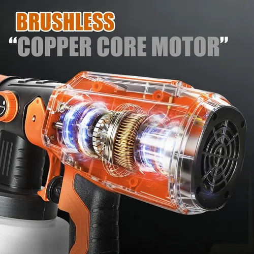 Vista 5 de Pulverizador de pintura inalámbrico para batería Black&Decker de 20V, pistola de pintura manual con 3 patrones de pulverización y 4 boquillas, ideal