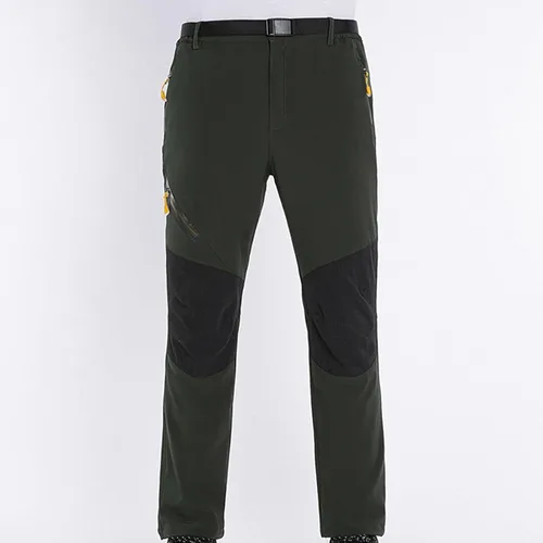 Vista 2 de Yuzhih Hiking Pants with Belt for Men Solid Color Assault Pants Slim Fit Patchwork Pants Outdoor Breathable Cargo Pants